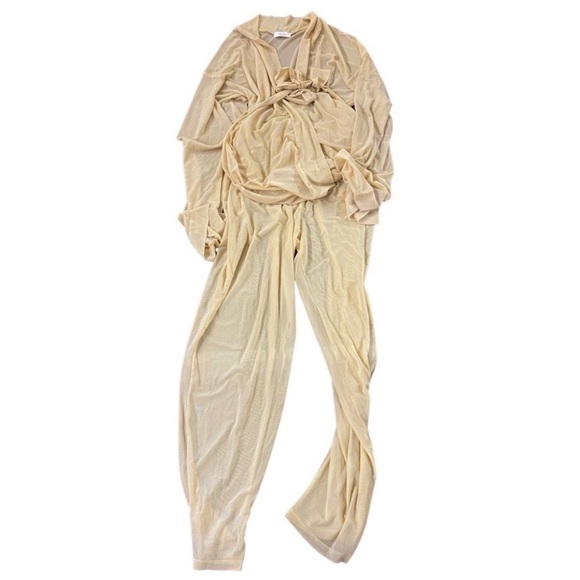 🤩💫host Pick💫 Laina Rauma SET small belted kimono & pants sheer yellow banana - Picture 6 of 16